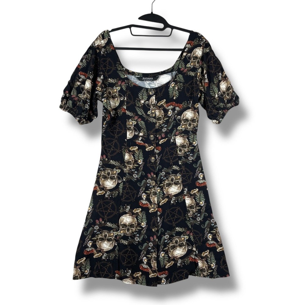 Disturbia Cream Puff Sleeve Mini Dress